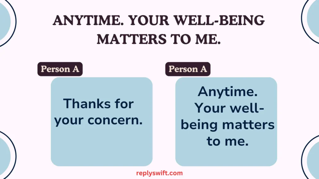 Anytime. Your well-being matters to me.