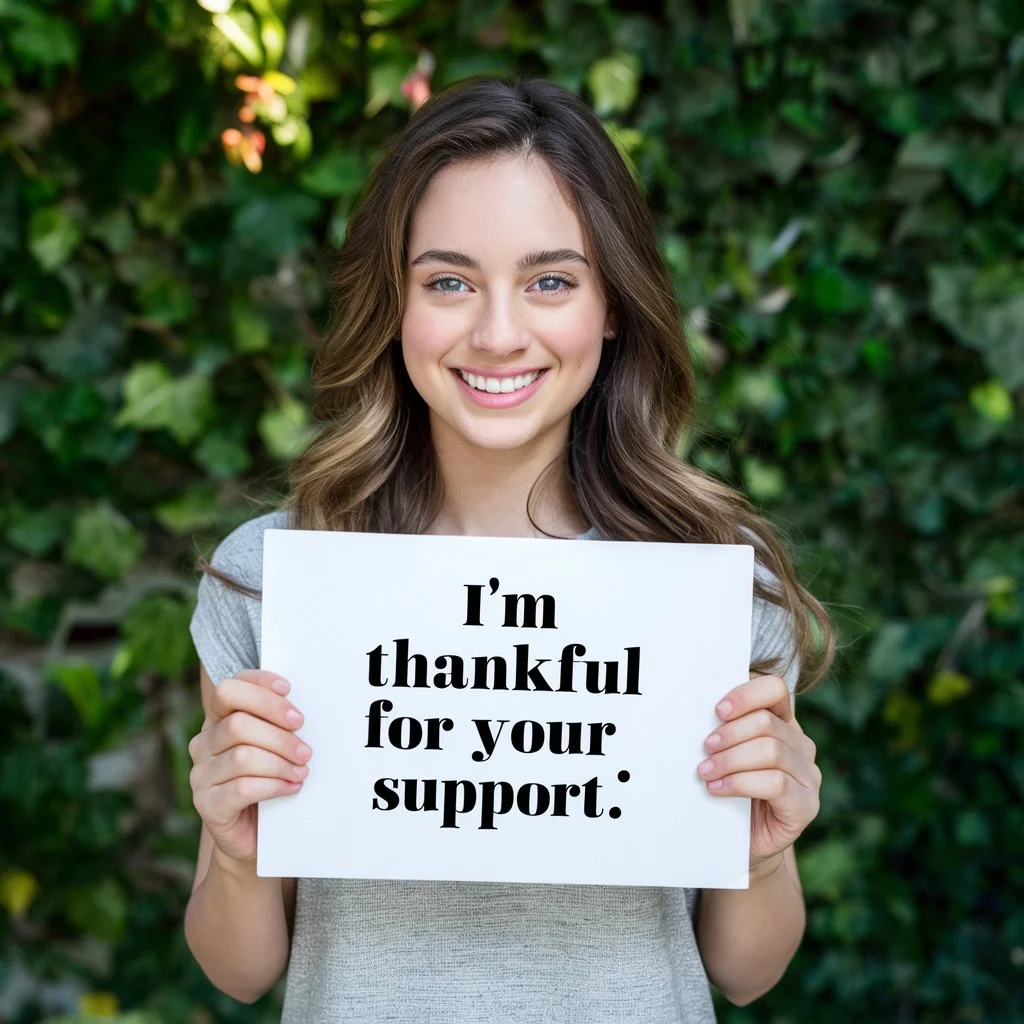 I'm thankful for your support